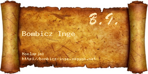 Bombicz Inge névjegykártya